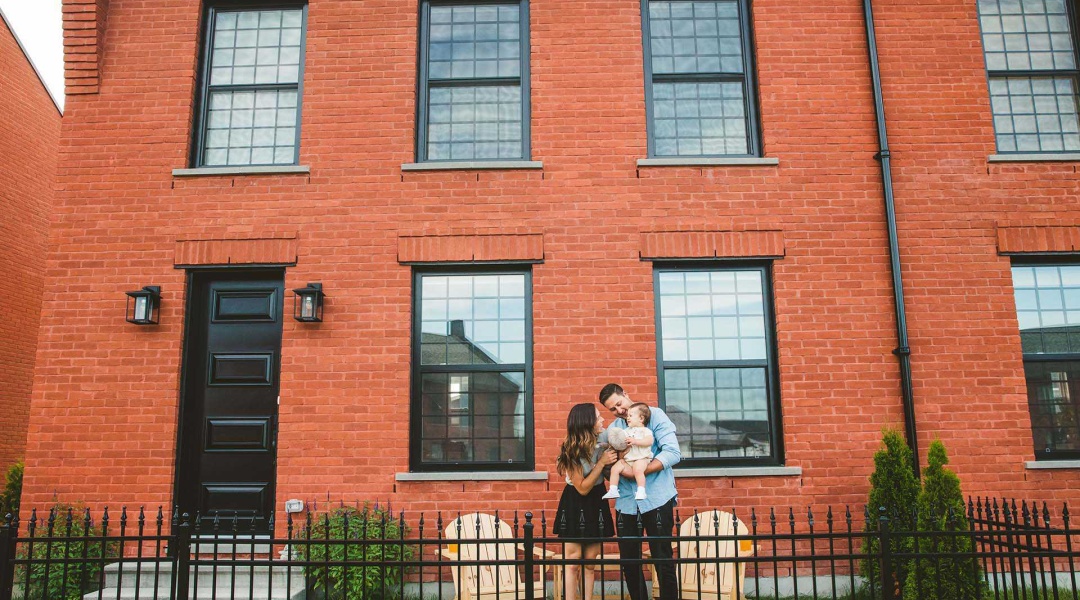 Young Family in Townhouse Garden