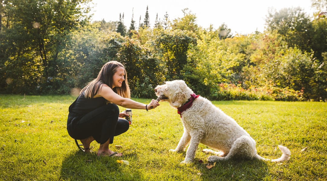 Woman and dog
