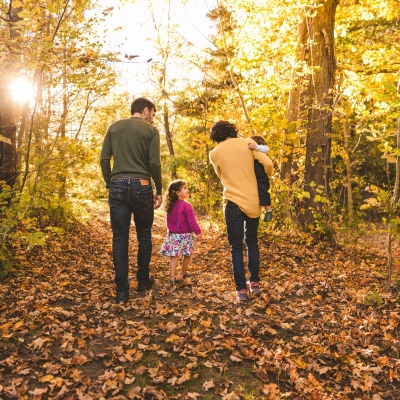 Young Family in Forest