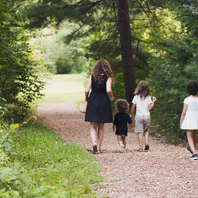 Kids on trail